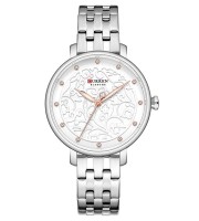 Curren 9046 – White Women’s Analog Watch – Elegant Stainless Steel Timepiece in Bangladesh