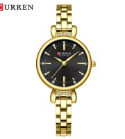 Curren 9098 Gold Black Watch For Women