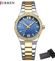 Curren 9103 Gold Blue Watch For Women