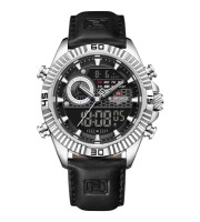 Naviforce 9262 Silver Black Men’s Quartz Wrist Watch
