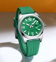 CRRJU 5027 Silicon Band Date Simple Casual Watch-Green