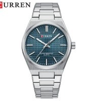 Curren 8439-Silver Blue Watch Price In Bangladesh.