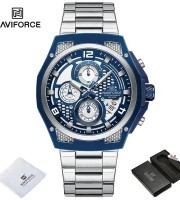 Naviforce 8051 Silver Blue Watch For Men