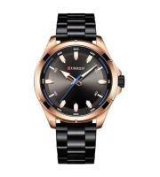 Curren 8320 Rose Gold Black Watch for Men