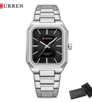 Curren 8457 Silver Black Watch For Men