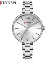 Curren 9017 Silver White Watch For Women