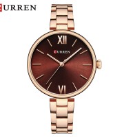 Curren 9017 CH –Rose Gold Maroon Watch For Women