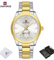Naviforce 9231- Gold White Watch For Men