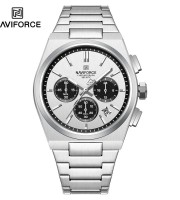Naviforce 8048 CH Silver Black Watch For Men