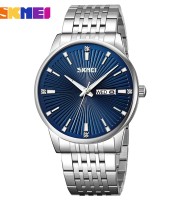 Skmei 9323 Silver Blue Luxury Watch For Men