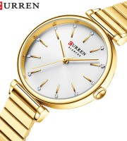 Curren 9081 CH – Golden White Watch For Women